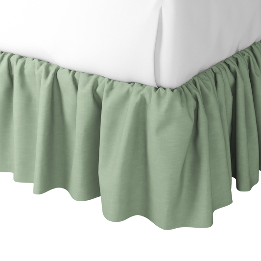 Ruffle Bedskirt in Classic Linen - Olive
