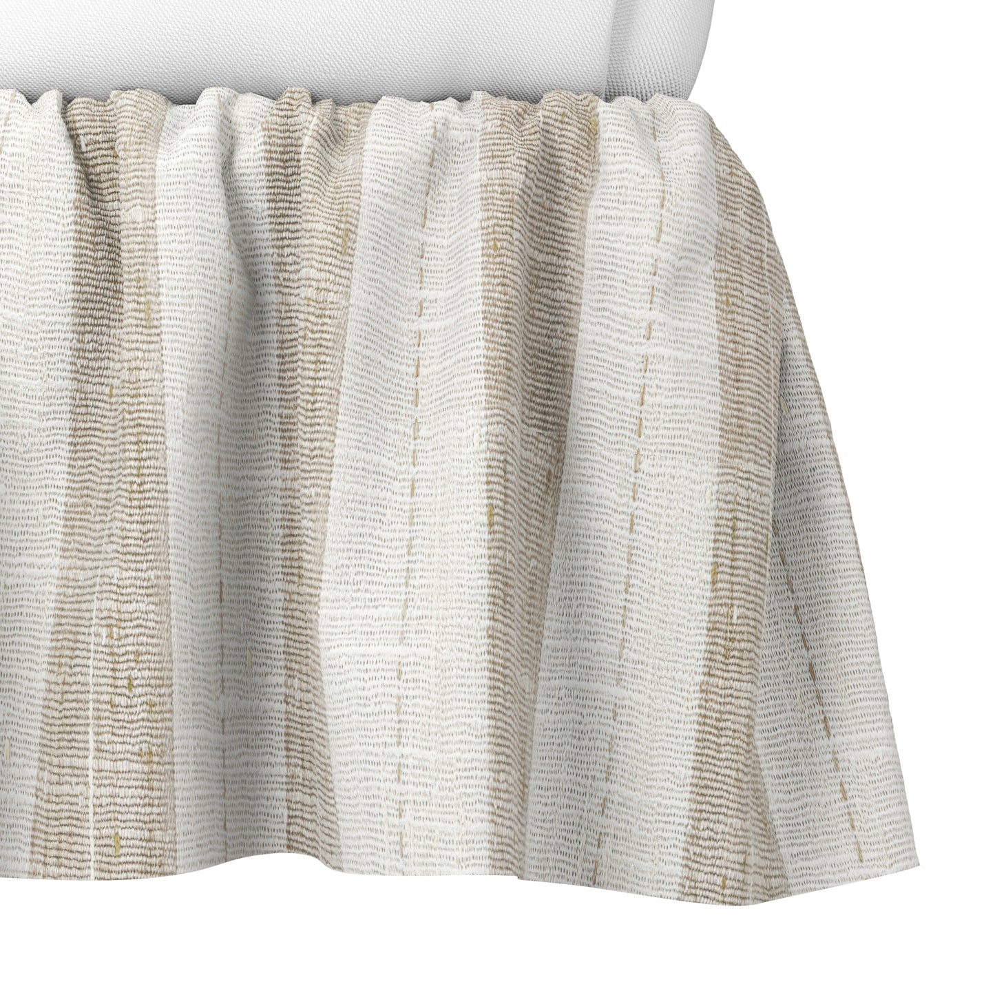 Ruffle Bedskirt in French Laundry Stripe - Champagne