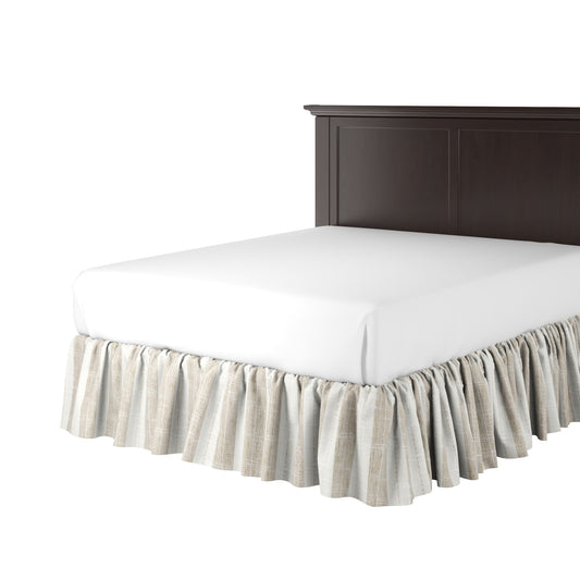 Ruffle Bedskirt in French Laundry Stripe - Champagne
