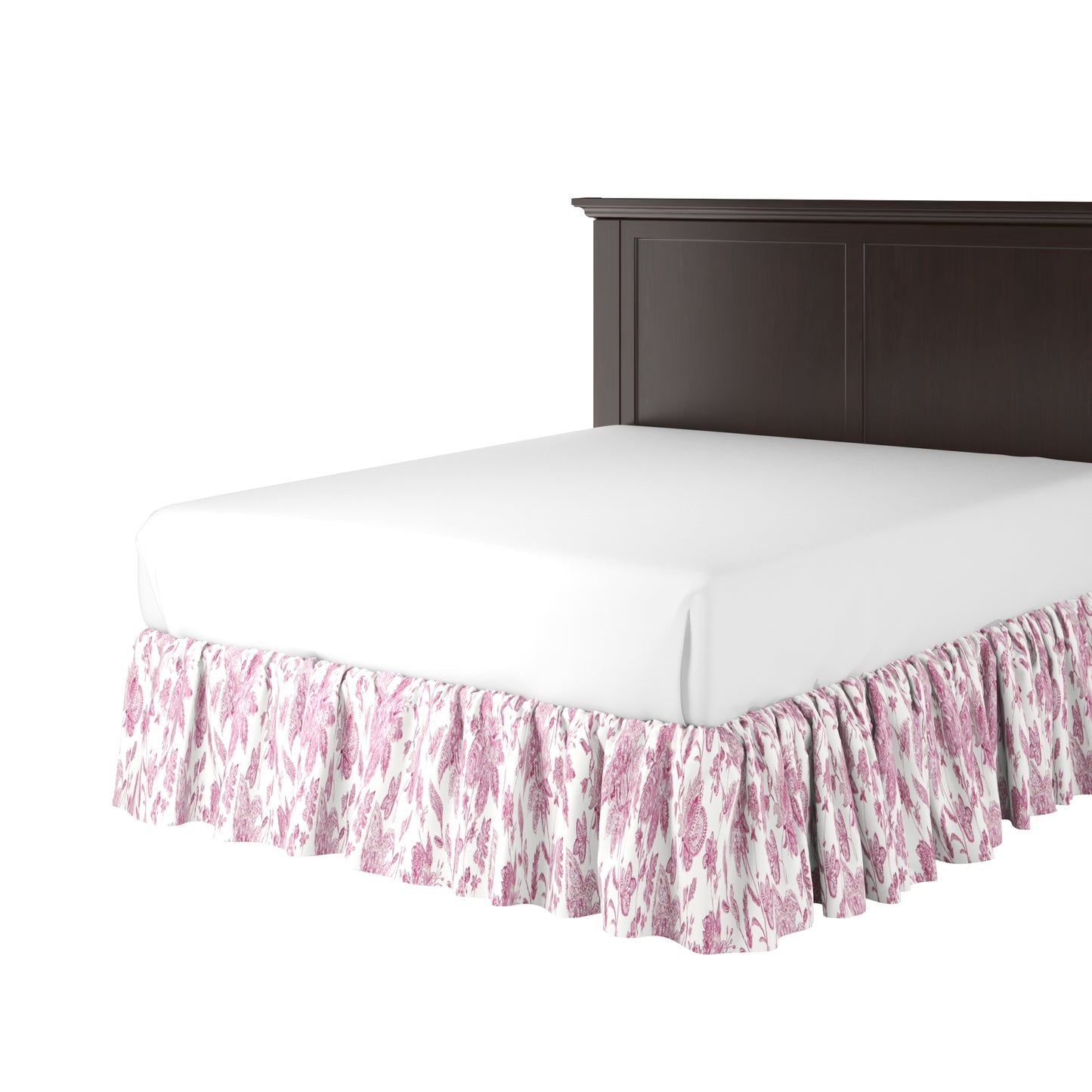 Ruffle Bedskirt in Toile - Strawberry