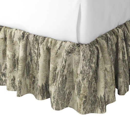 Ruffle Bedskirt in Country Toile - Onyx