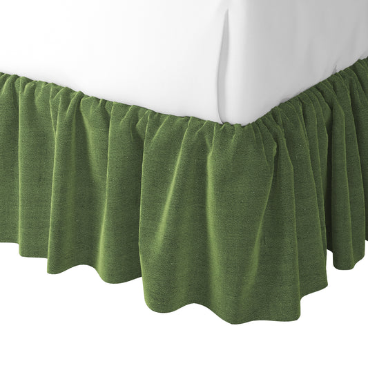 Ruffle Bedskirt in Classic Velvet - Aloe