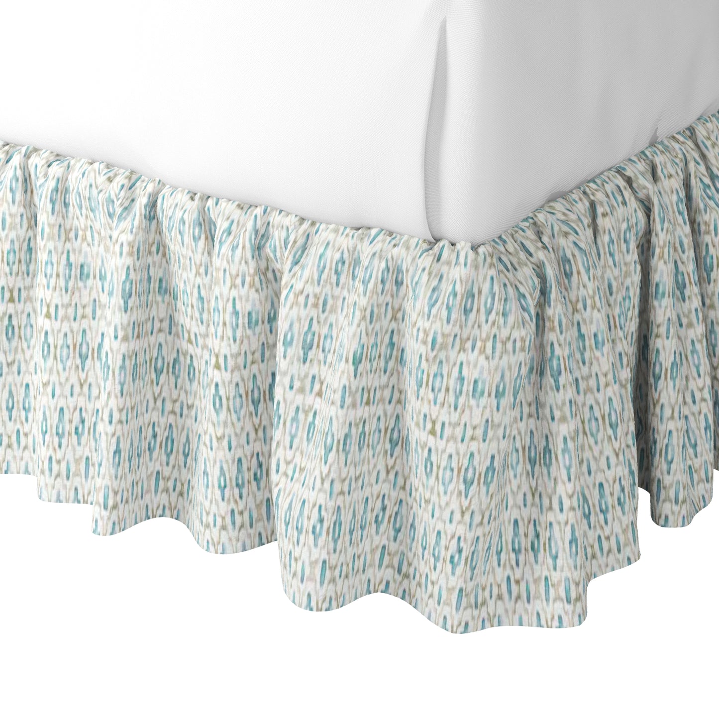 Ruffle Bedskirt in Positive Print - Rain