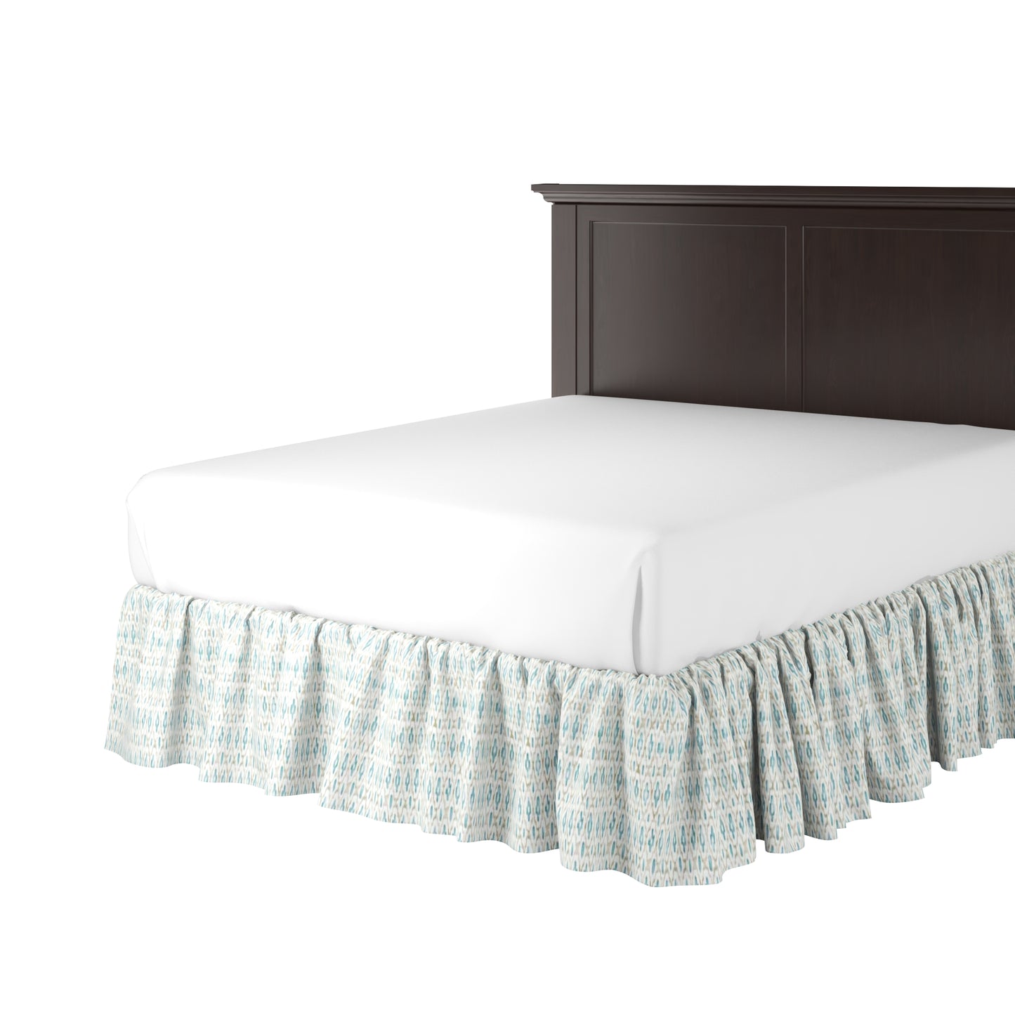 Ruffle Bedskirt in Positive Print - Rain