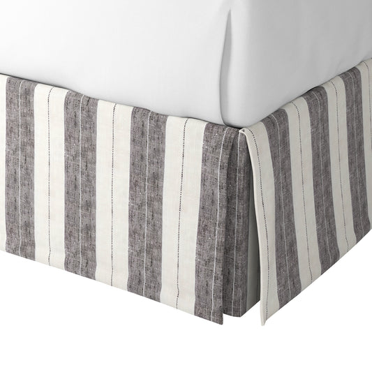 Tailored Bedskirt in French Laundry Stripe - Midnights
