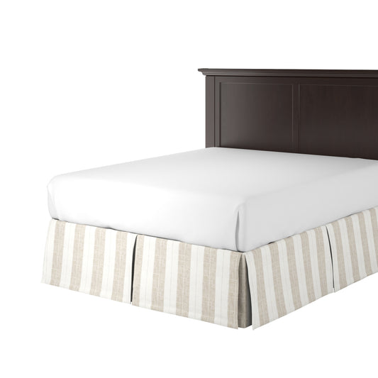 Tailored Bedskirt in French Laundry Stripe - Champagne