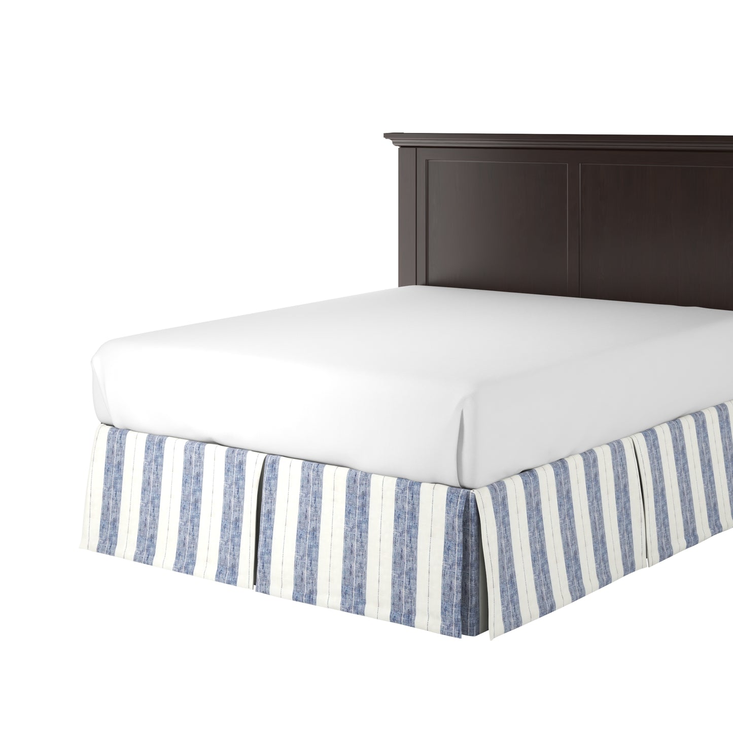 Tailored Bedskirt in French Laundry Stripe - Navy