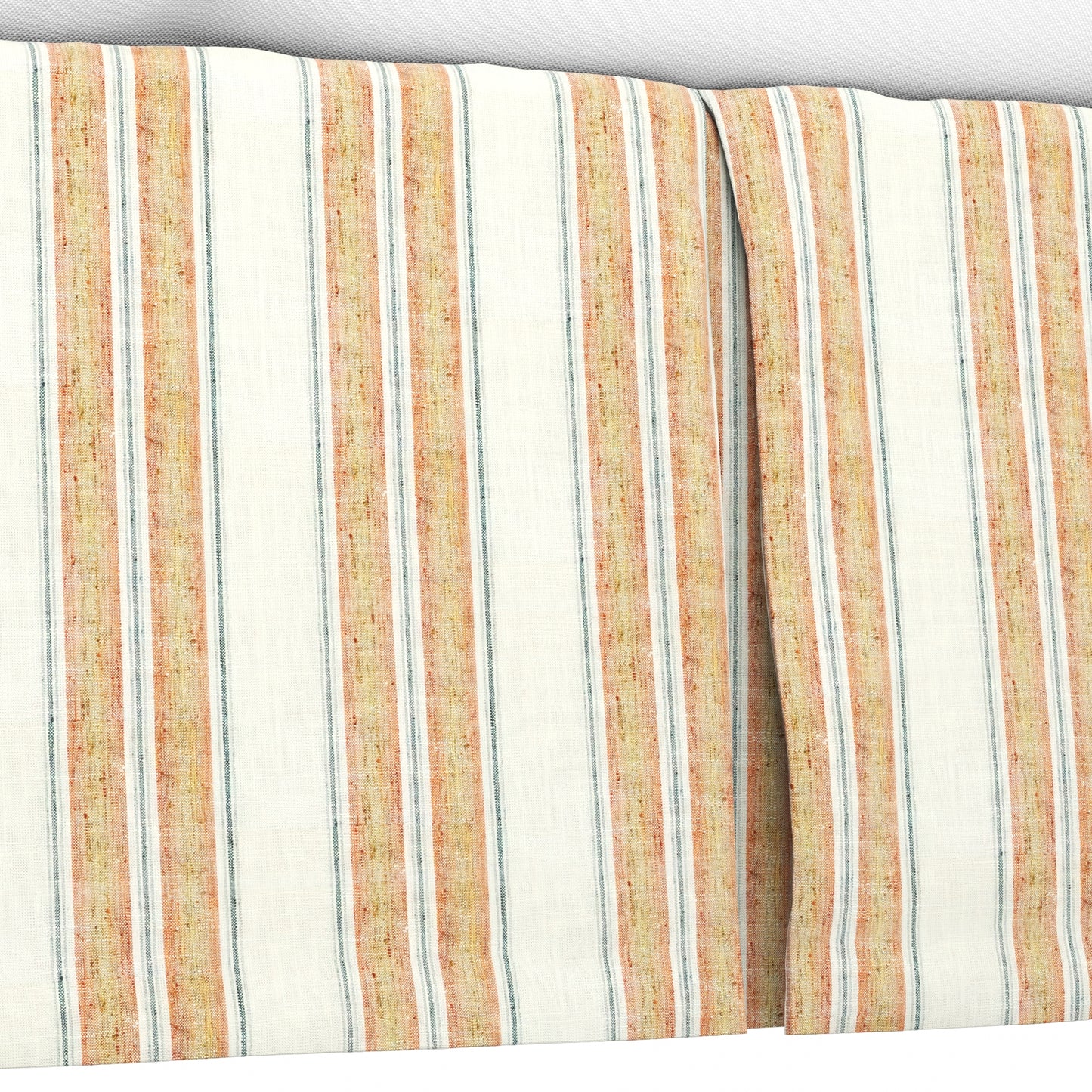 Tailored Bedskirt in French Laundry Stripe - Apricot