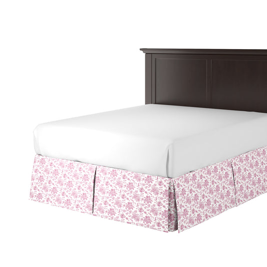 Tailored Bedskirt in Toile - Strawberry