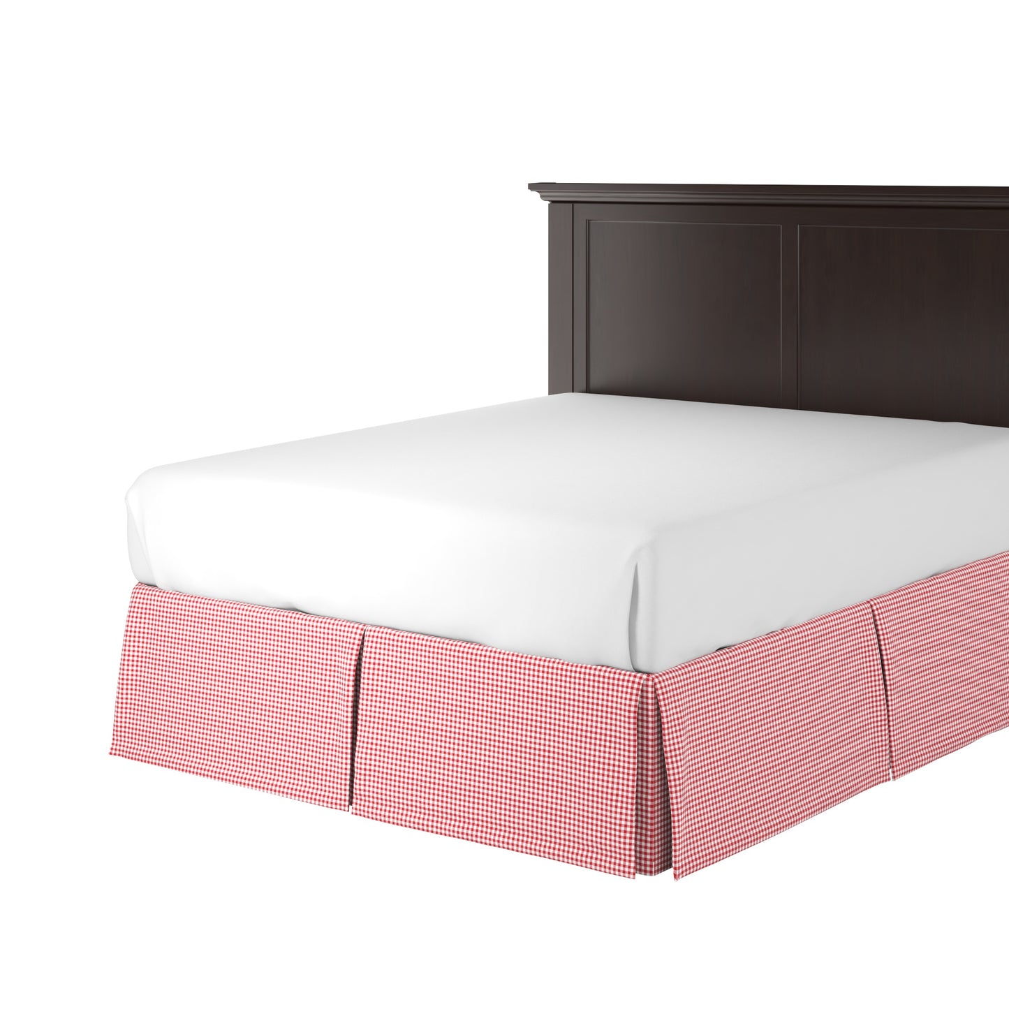 Tailored Bedskirt in Gingham - Cherry