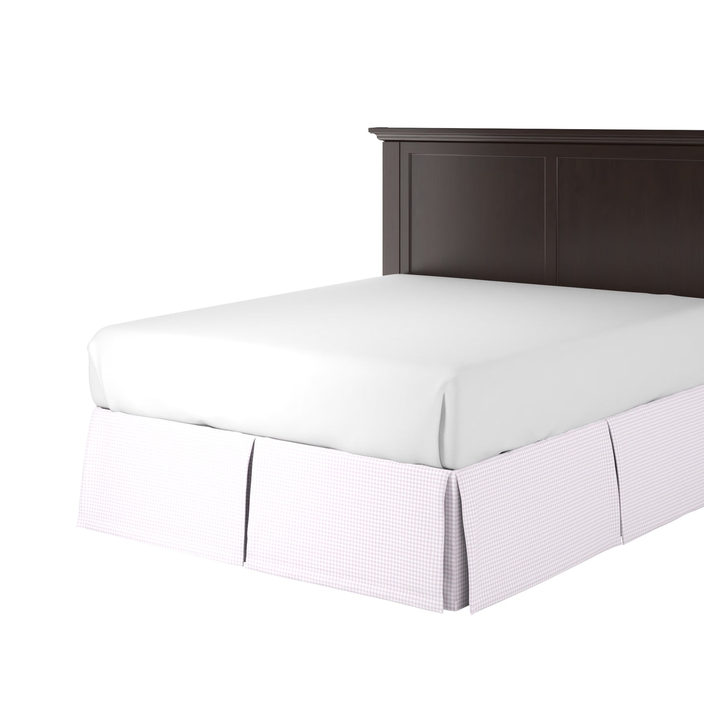 Tailored Bedskirt in Gingham - Lilac