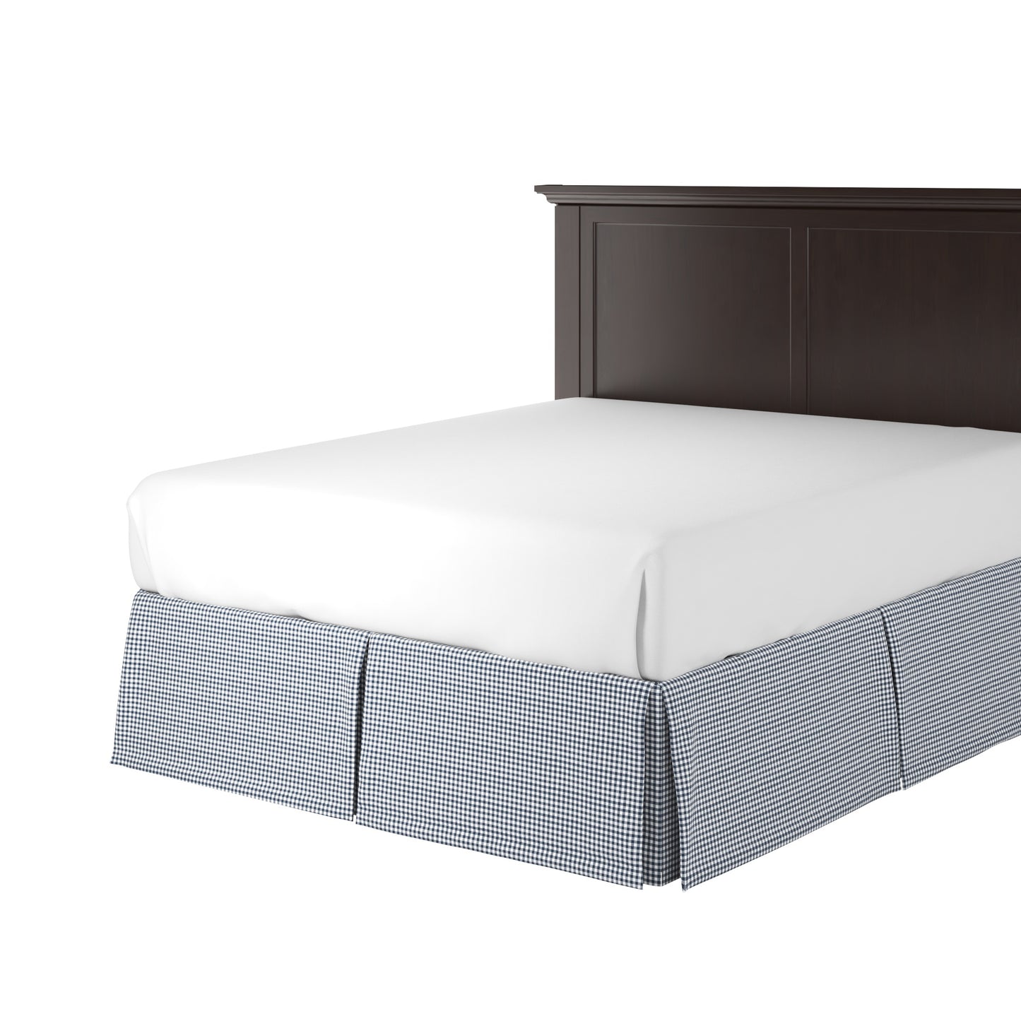 Tailored Bedskirt in Gingham - Navy