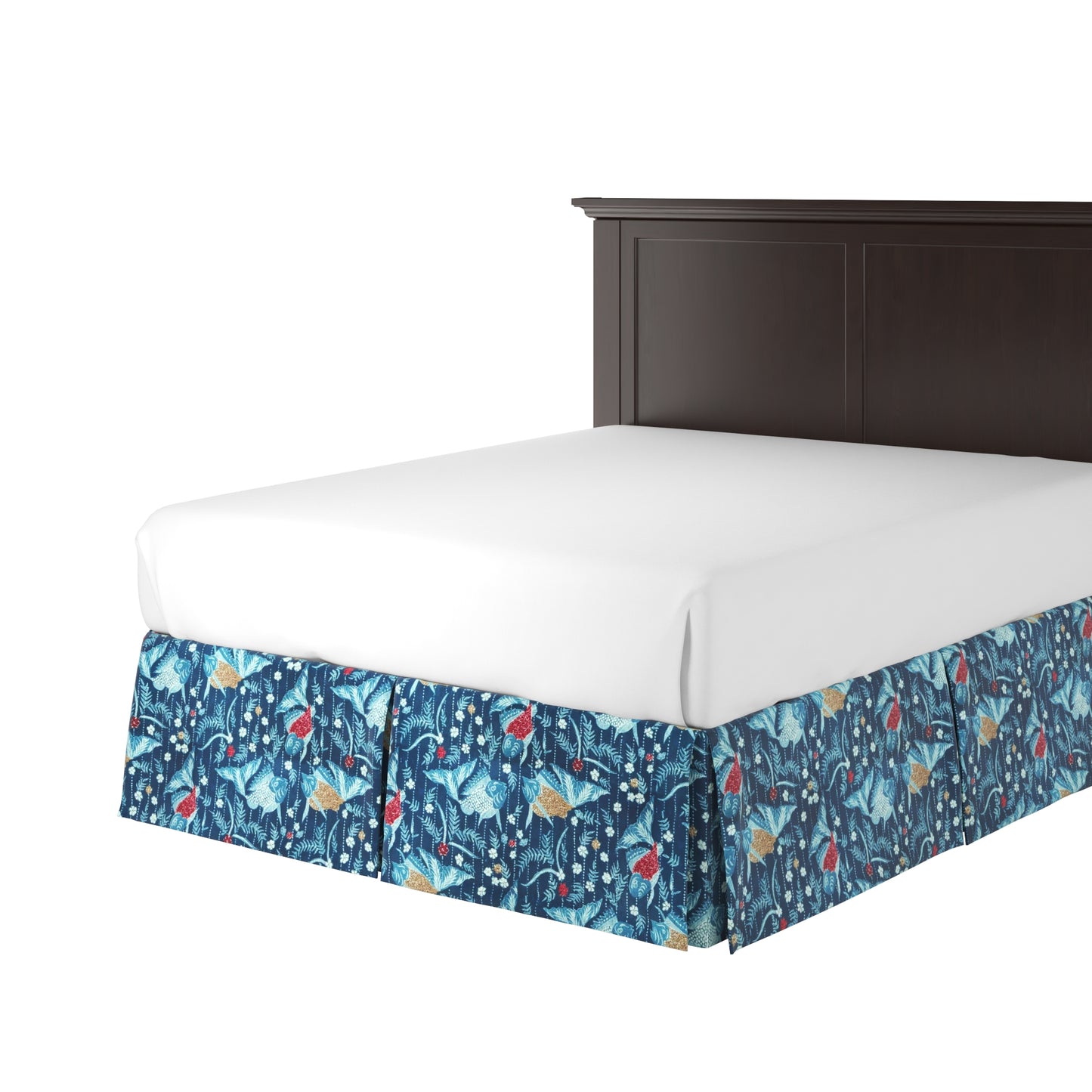 Tailored Bedskirt in Koi Pond - Blue