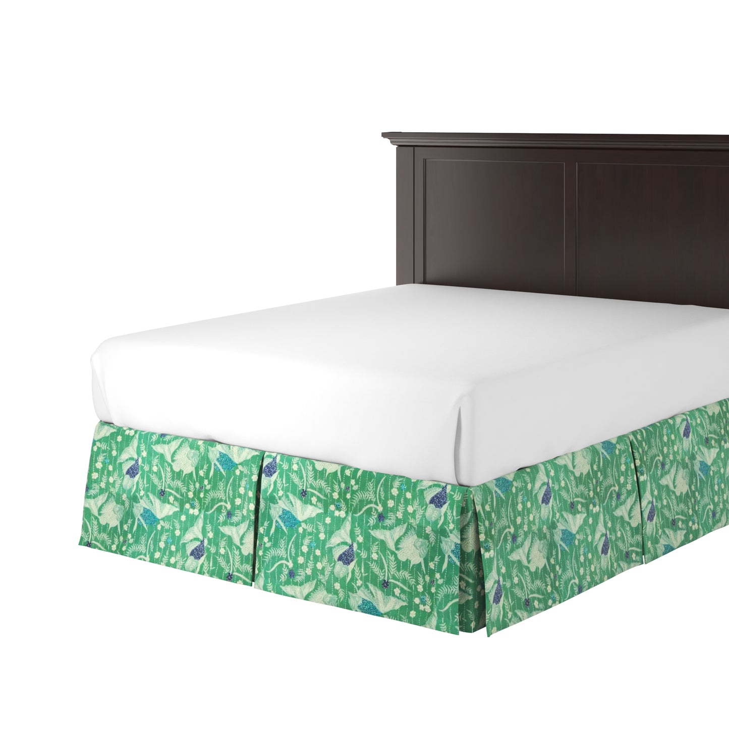 Tailored Bedskirt in Koi Pond - Green