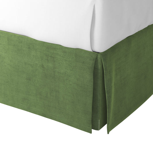 Tailored Bedskirt in Classic Velvet - Aloe