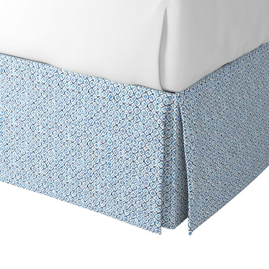 Tailored Bedskirt in Positive Print - Azure