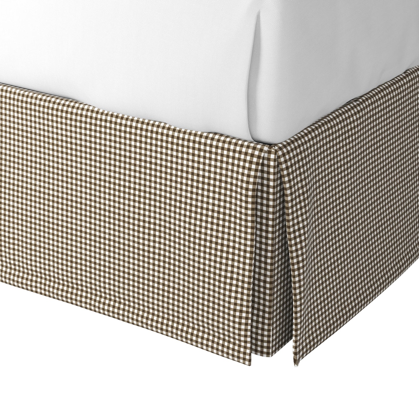 Tailored Bedskirt in Gingham - Chestnut