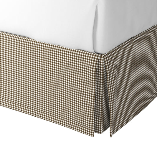 Tailored Bedskirt in Gingham - Chestnut