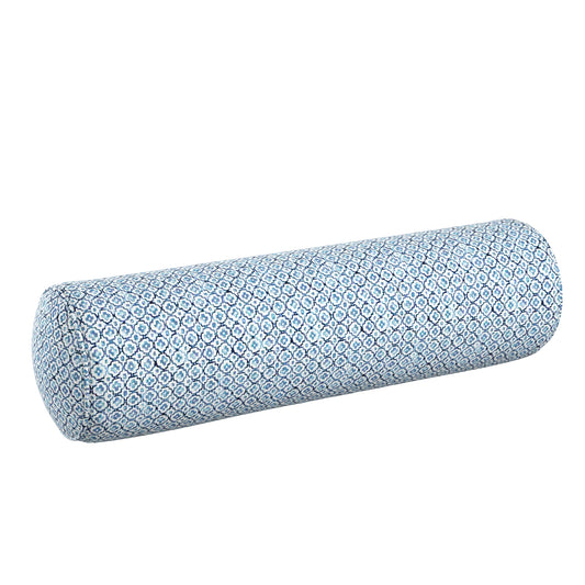 Bolster Pillow in Positive Print - Azure