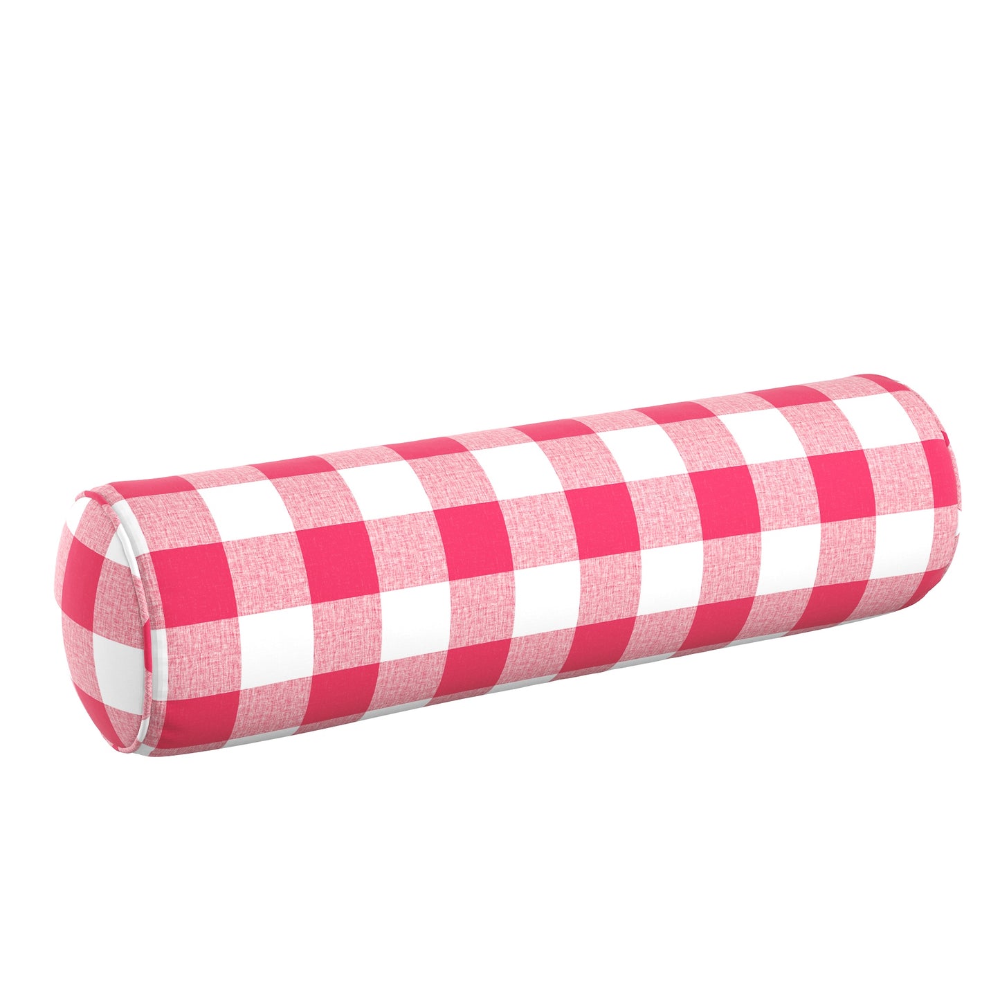 Bolster Pillow in Buffalo Check - Flamingo