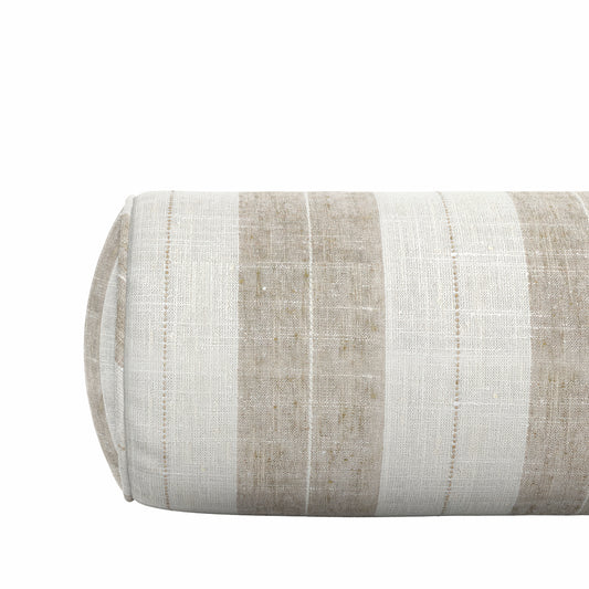 Bolster Pillow in French Laundry Stripe - Champagne