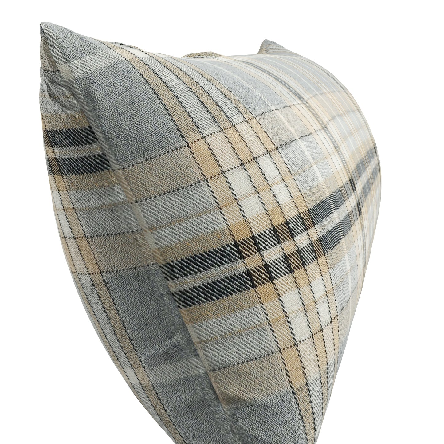 Large Lumbar Pillow in Tartan - Thunder