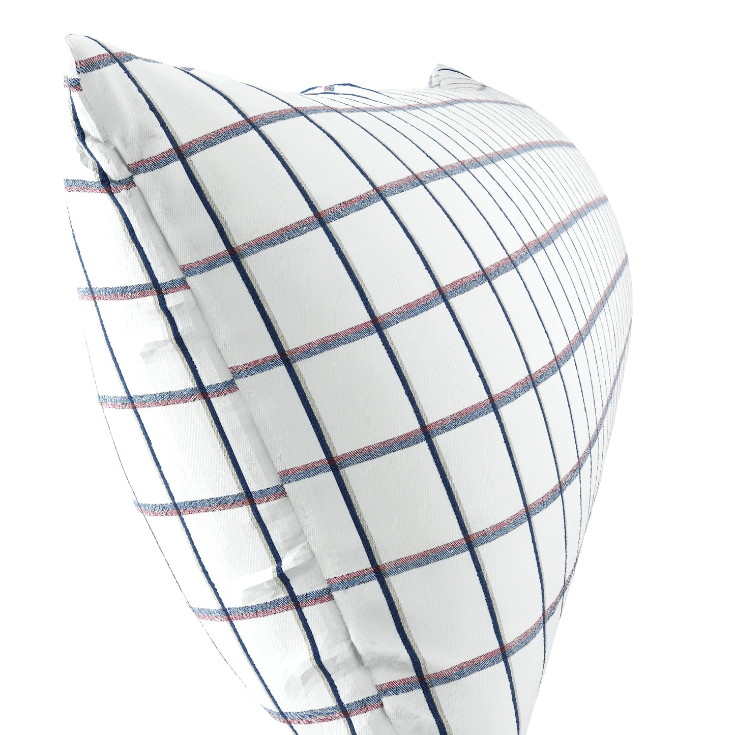 Large Lumbar Pillow in Check With Me - White