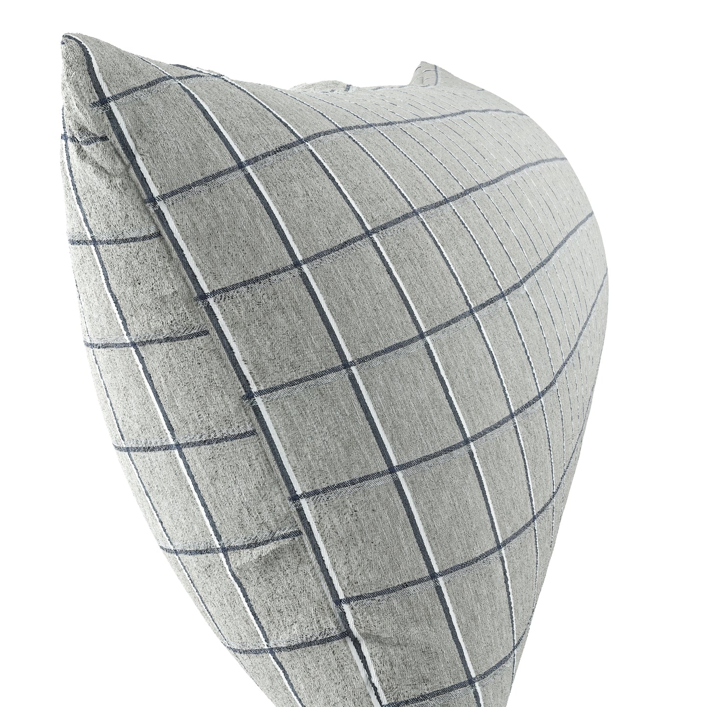 Large Lumbar Pillow in Check With Me - Feather