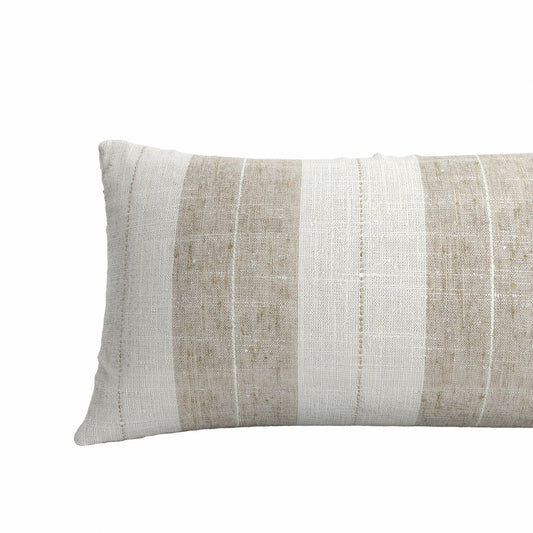 Lumbar Pillow in French Laundry Stripe - Champagne