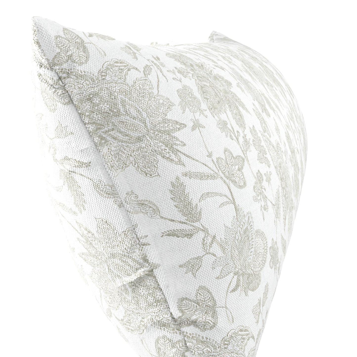 Large Lumbar Pillow in Toile - Rich Cream