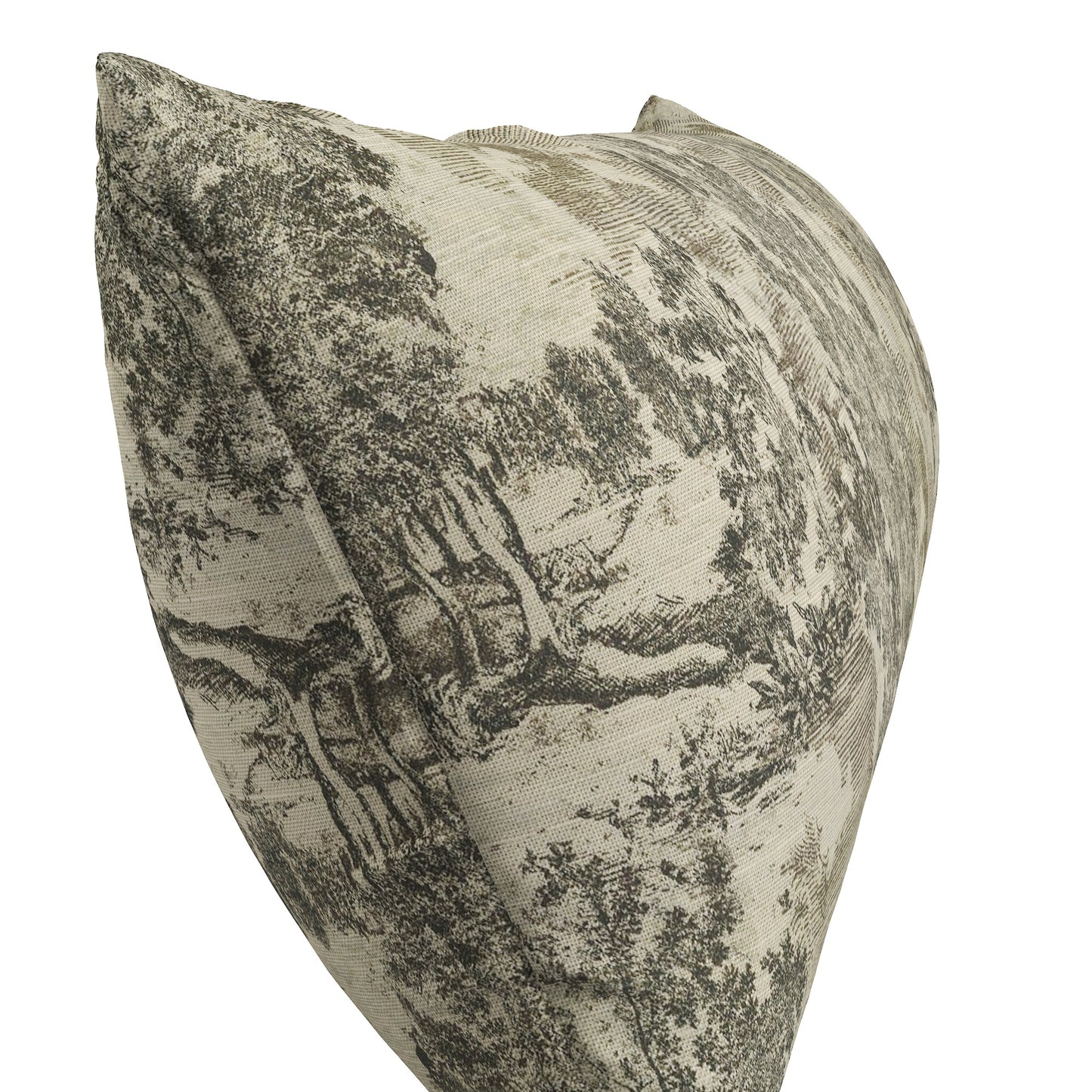 Large Lumbar Pillow in Country Toile - Onyx