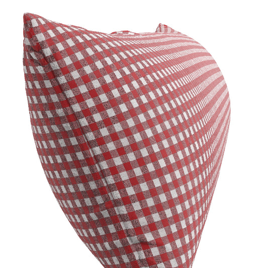 Large Lumbar Pillow in Gingham - Cherry