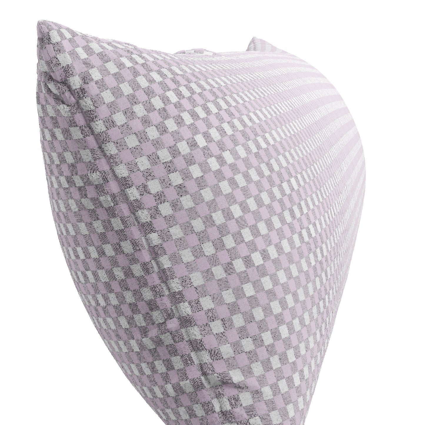 Large Lumbar Pillow in Gingham - Lilac