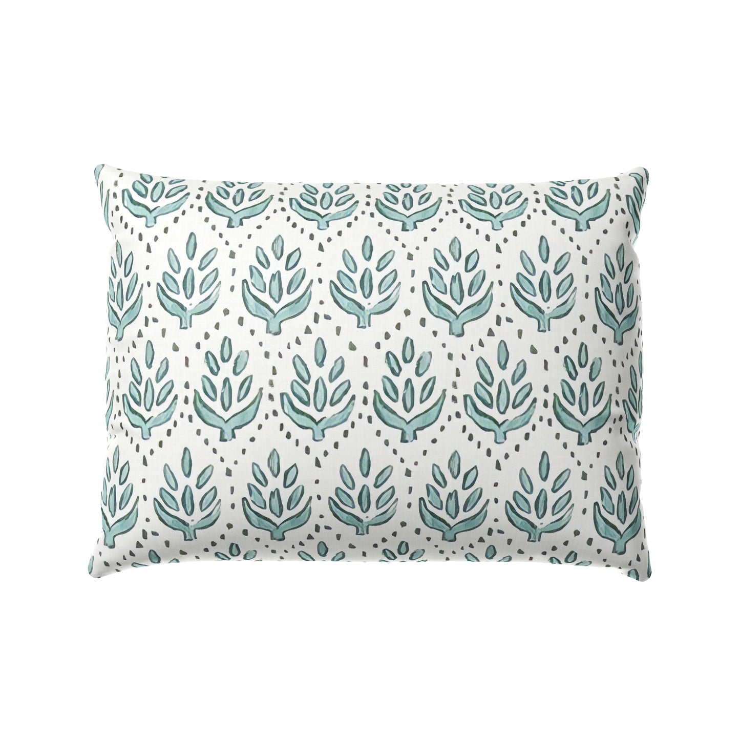 Boudoir Pillow in Leaf Me Alone - Minty Blue