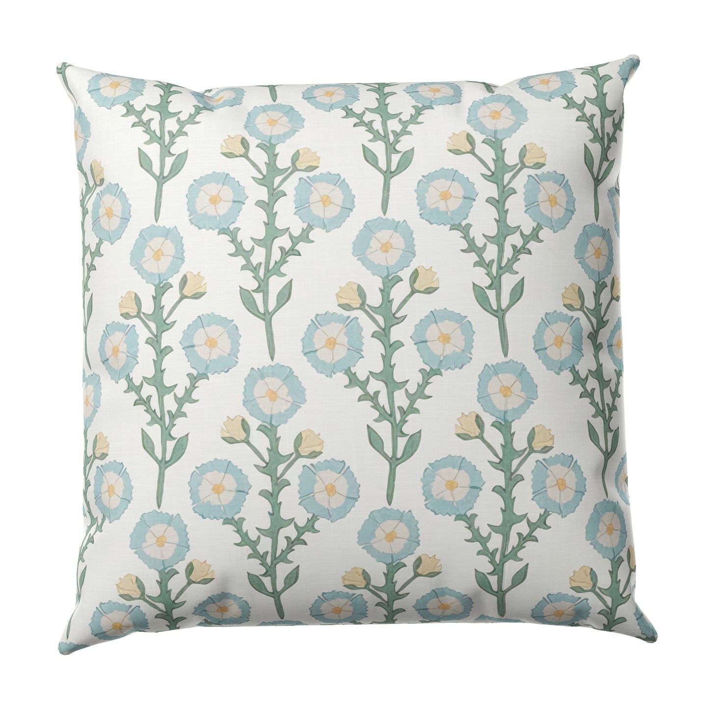 Euro Sham in Cottage Flowers - True Blue