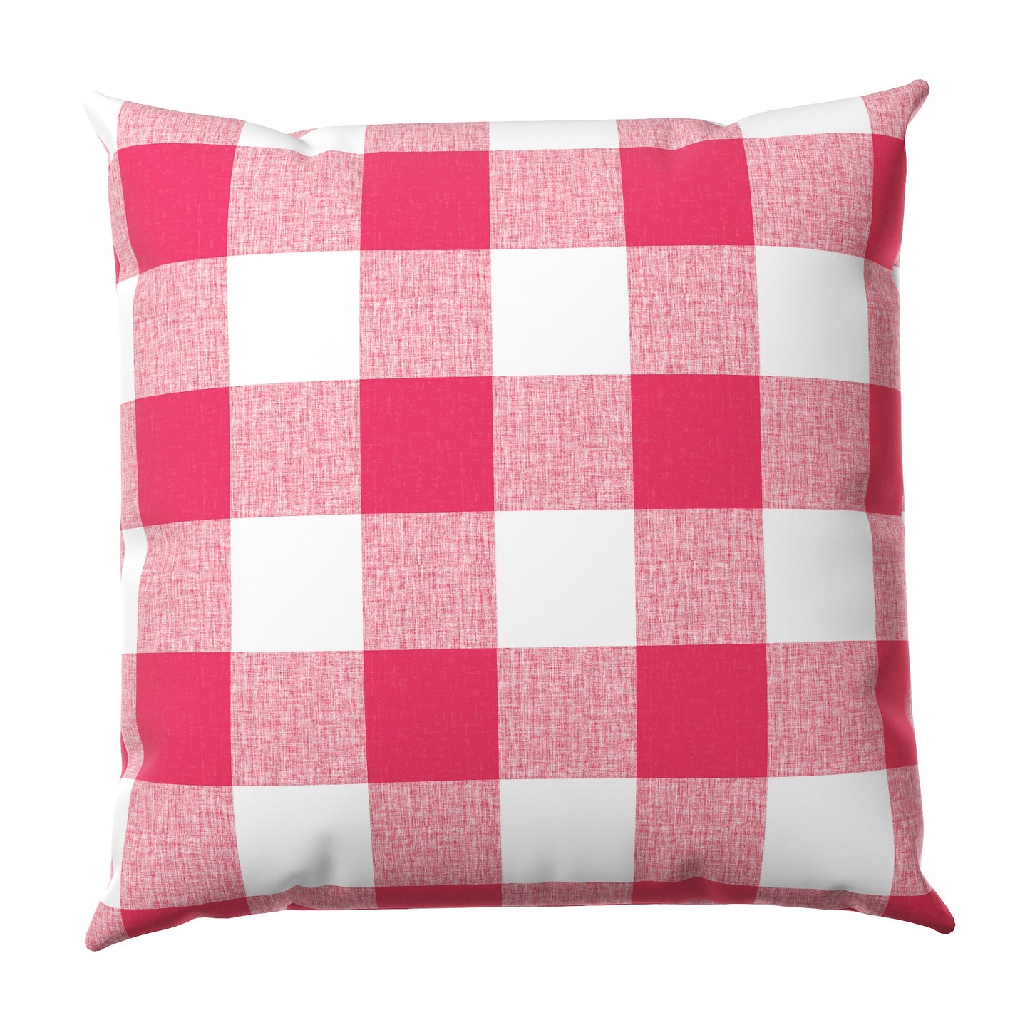 Throw Pillow in Buffalo Check - Flamingo
