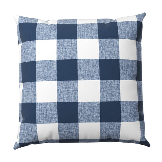 Throw Pillow in Buffalo Check - Navy