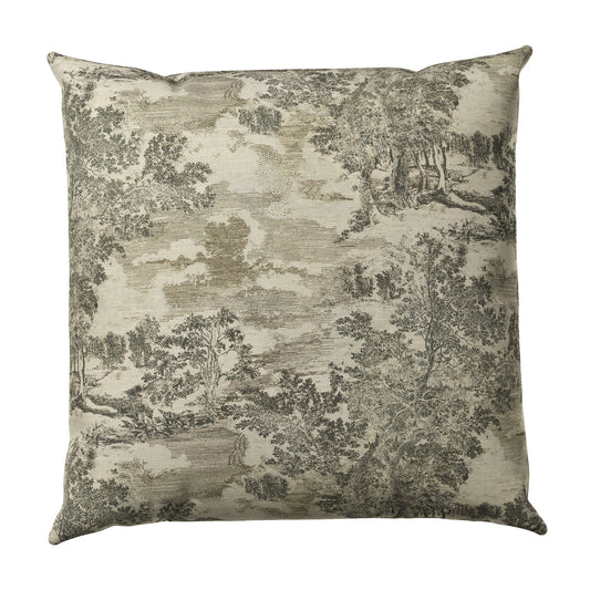 Throw Pillow in Country Toile - Onyx