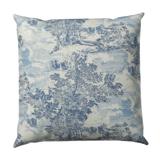 Throw Pillow in Country Toile - Sapphire