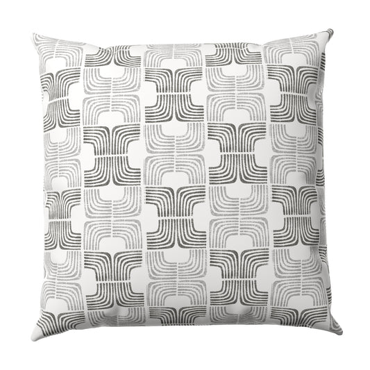 Throw Pillow in Groovy - Pewter
