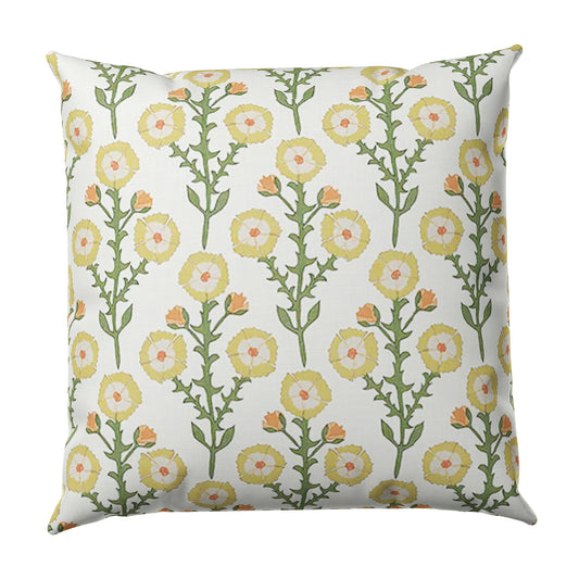 Throw Pillow in Cottage Flowers - Sunbeam