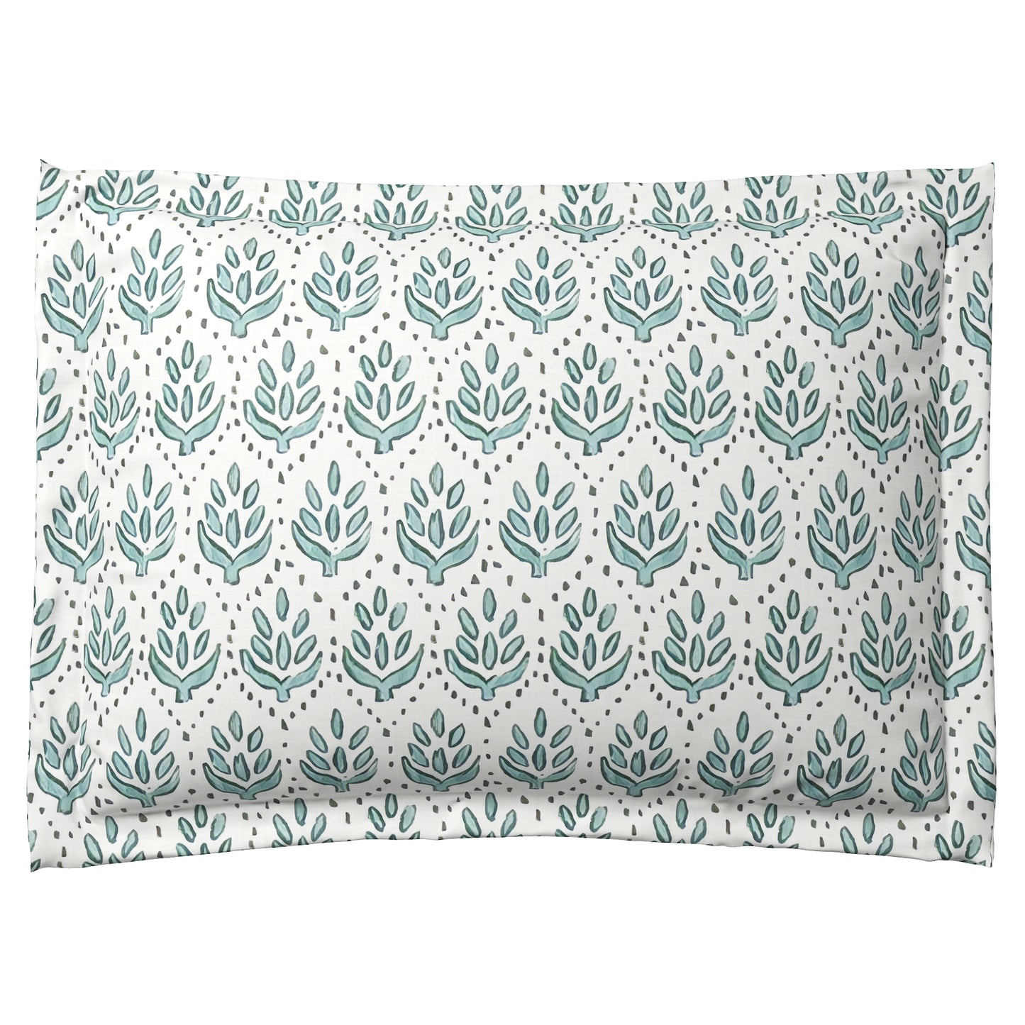 Pillow Sham in Leaf Me Alone - Minty Blue