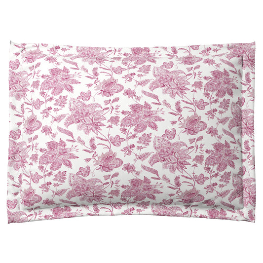 Pillow Sham in Toile - Strawberry