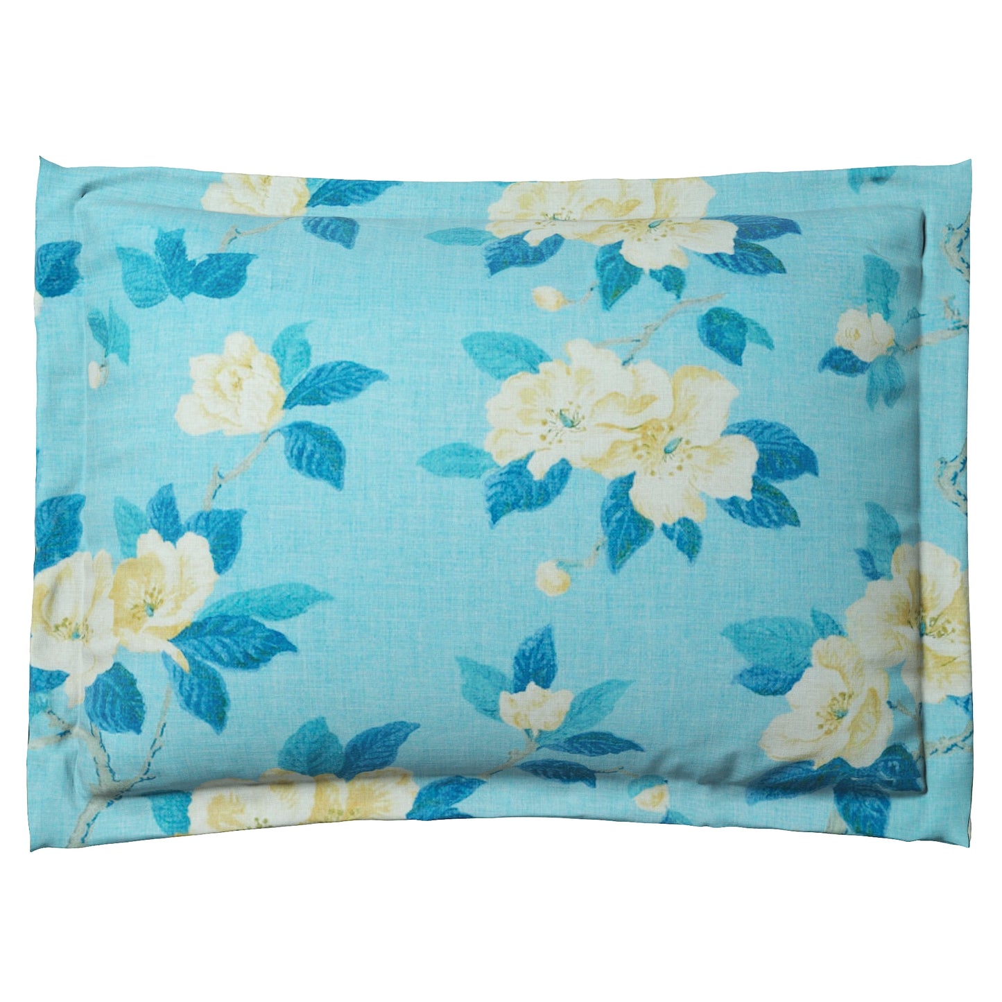 Pillow Sham in Grandma's Floral - Pale Blue