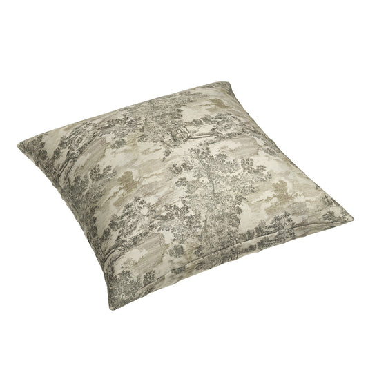 Simple Floor Pillow in Country Toile - Onyx