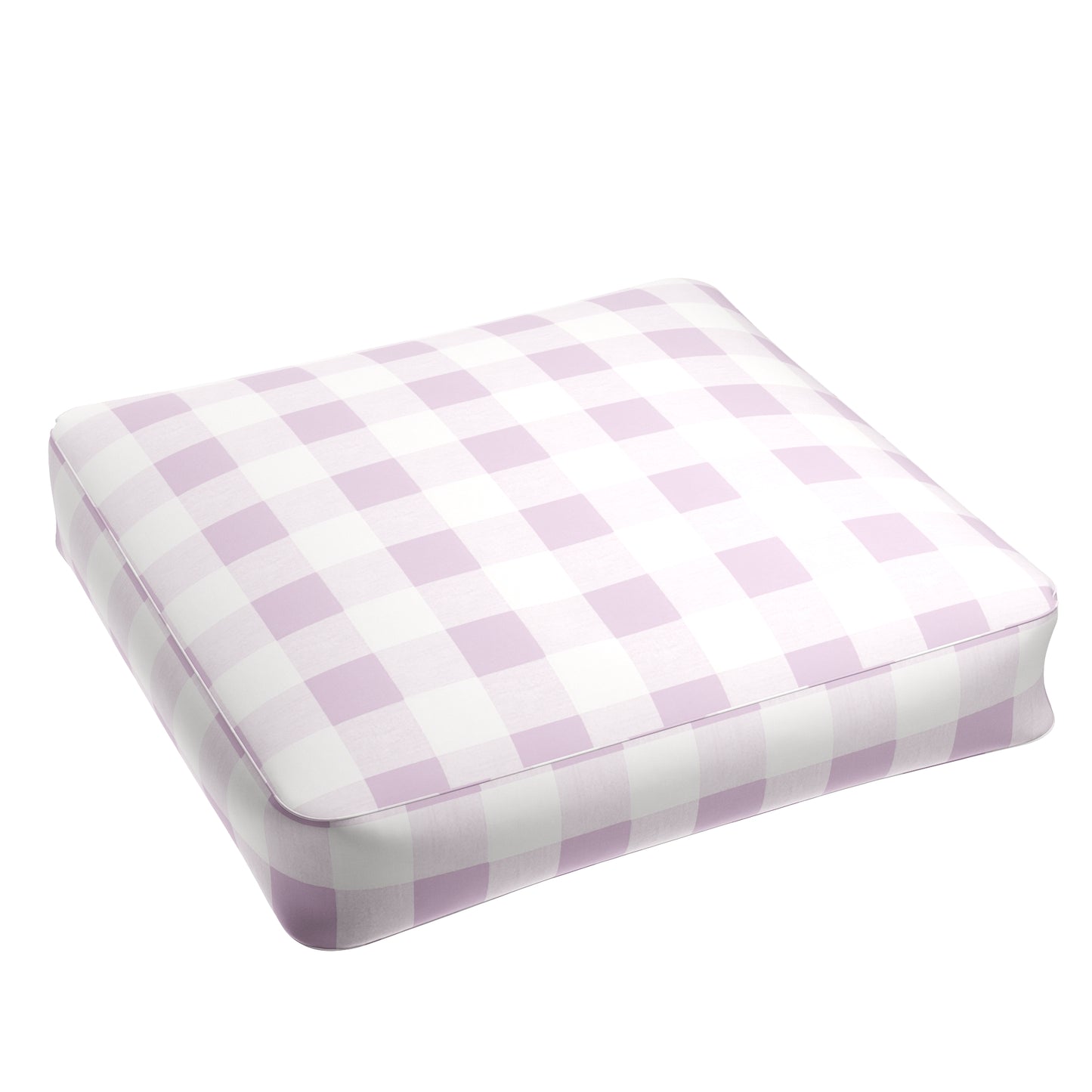 Box Floor Pillow in Lilac Buffalo Check