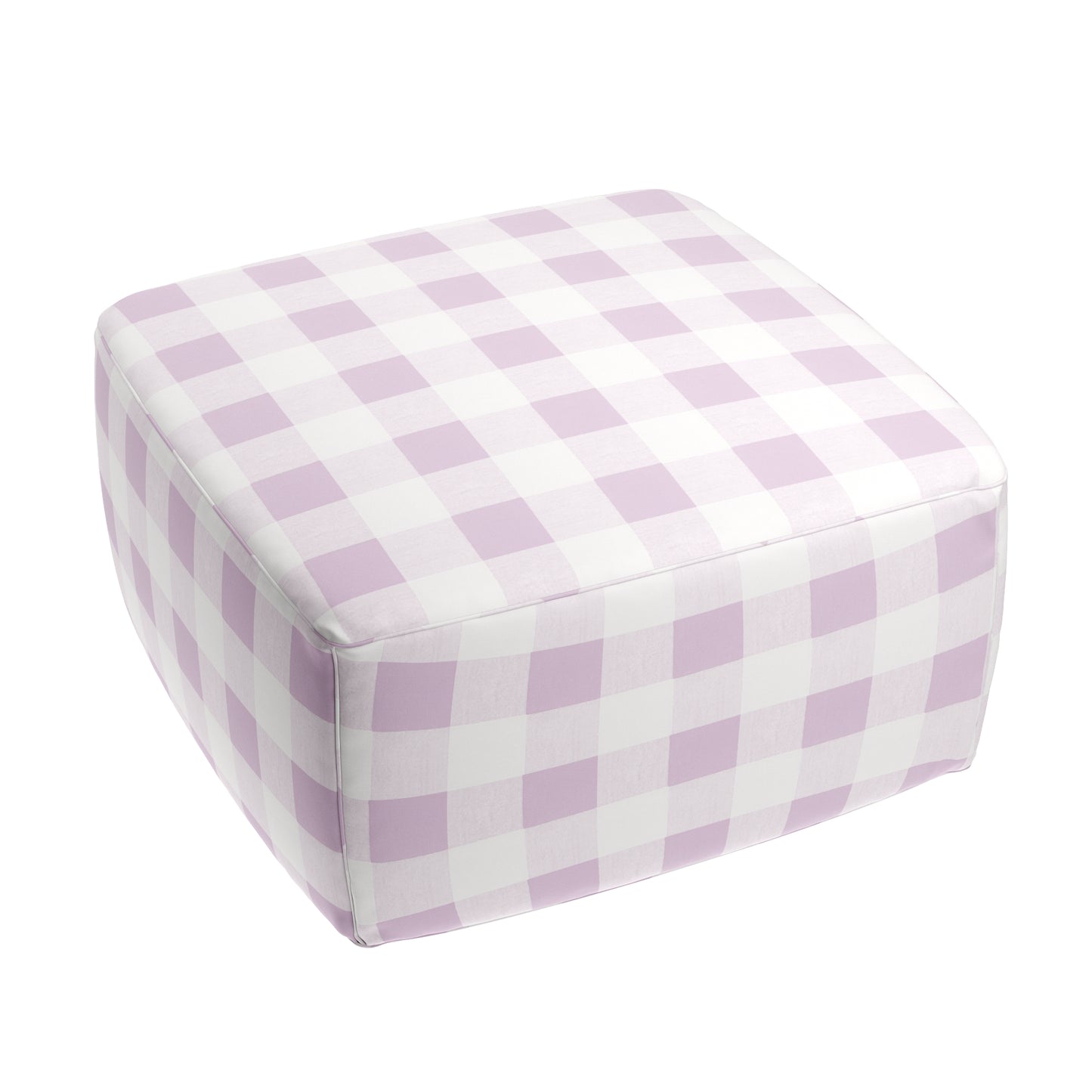 Square Pouf in Buffalo Check - Lilac