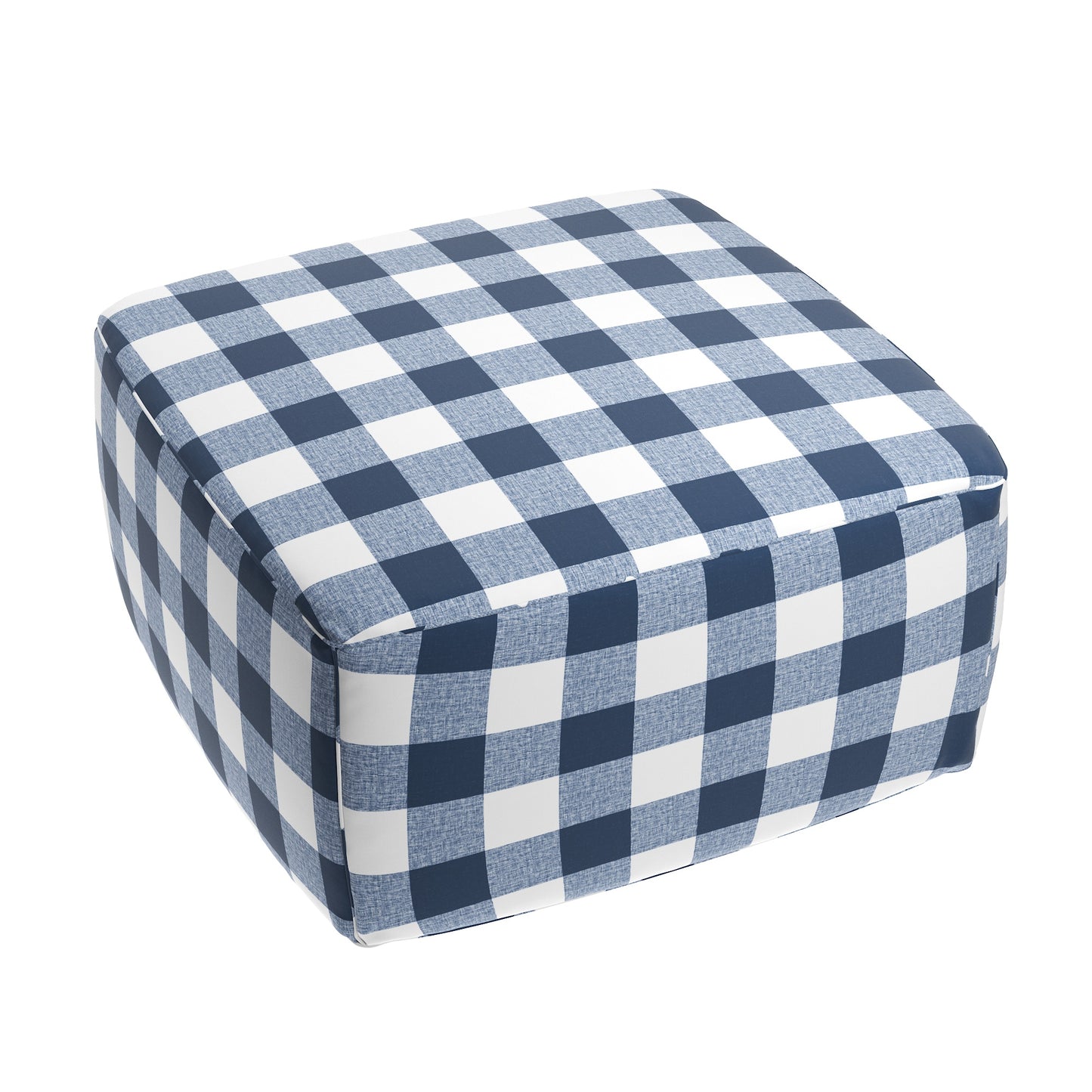 Square Pouf in Buffalo Check - Navy