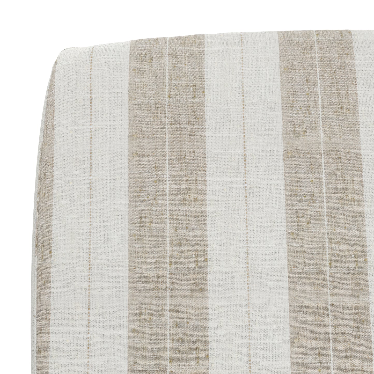 Square Pouf in French Laundry Stripe - Champagne