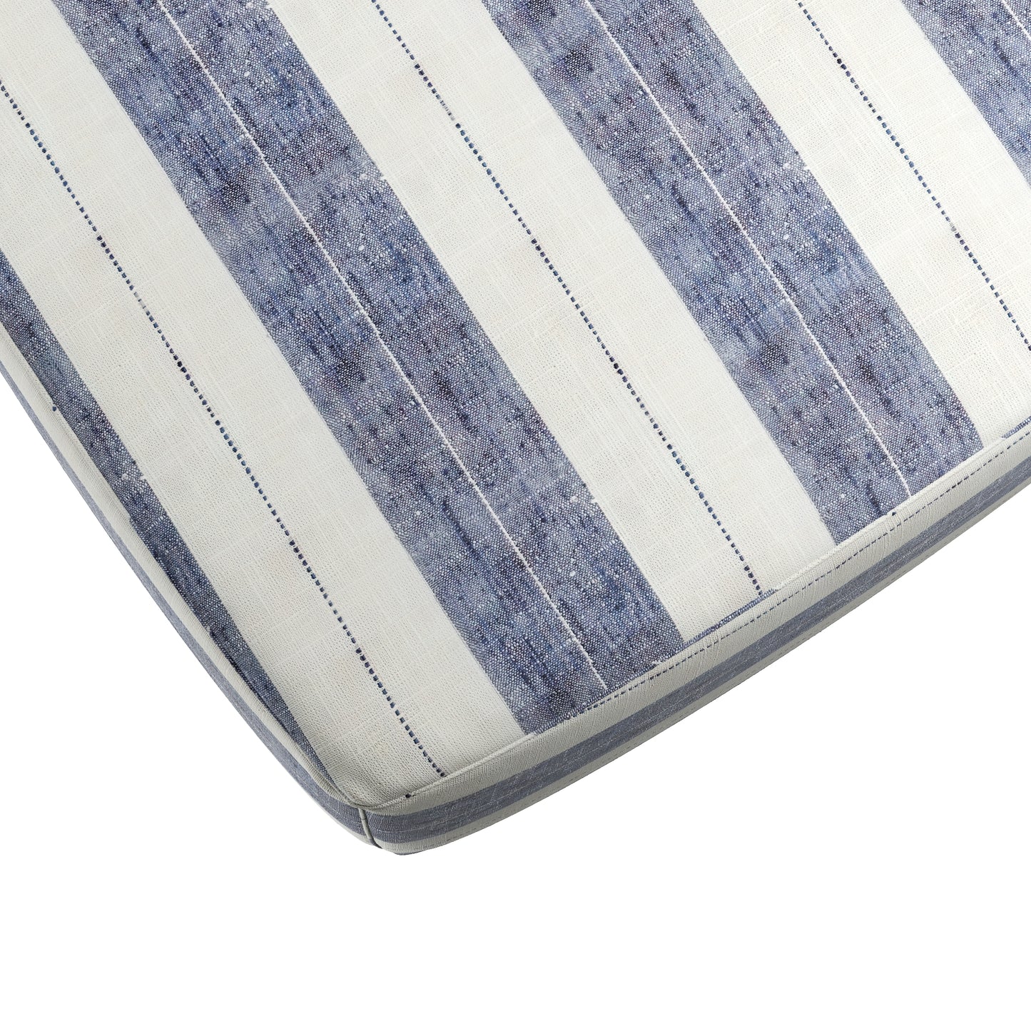 Square Pouf in French Laundry Stripe - Navy